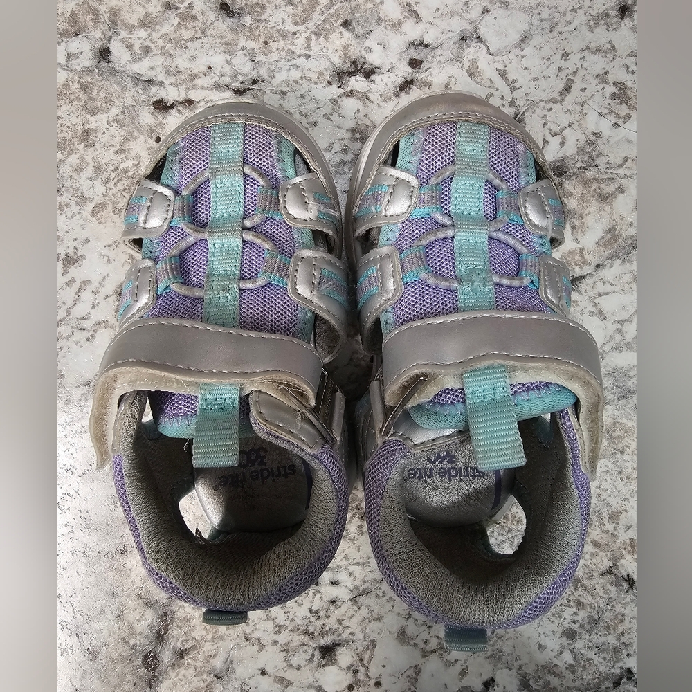 Stride Rite Iggy Silver and Purple Sandals